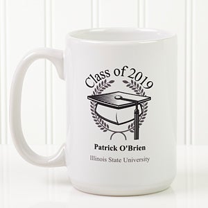 Graduation Cap Personalized Graduation Coffee Mugs - Large