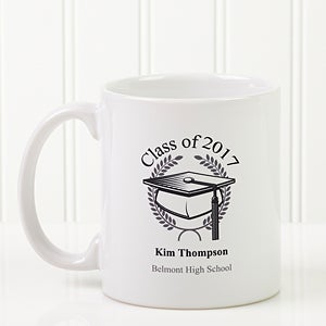 Graduation Cap Personalized Coffee Mug 11oz.- White