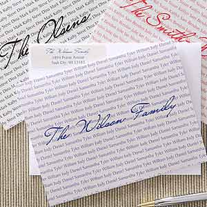 Personalized Family Names Note Cards - Set of 12