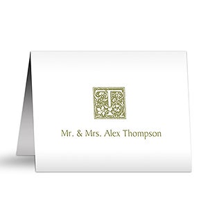 Floral Monogram Note Cards & Envelopes