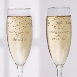 Personalized Anniversary Champagne Flutes - Set of 2