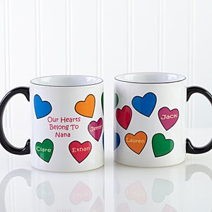 Personalized Ceramic Coffee Mug   Our Hearts Belong To You