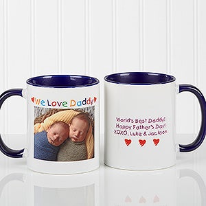 Blue Personalized Photo Message Coffee Mugs - Loving You