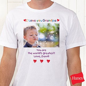 Loving Him Personalized Photo T Shirt for Fathers & Grandfathers