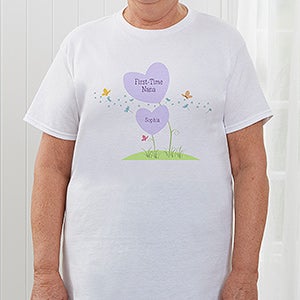 New Grandma Personalized T-Shirt - Adult Medium - Light Gray