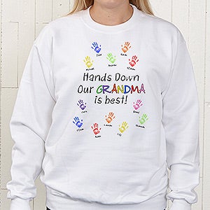 Hands Down Personalized Parent or Grandparent Sweatshirt