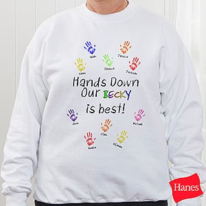 Hands Down Personalized Adult Sweatshirt