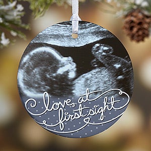 1-Sided Our Personalized Sonogram Photo Ornament