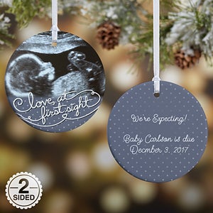 2-Sided Our Personalized Sonogram Ornament