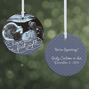 Baby Sonogram Photo Personalized Christmas Ornament - 2-Sided