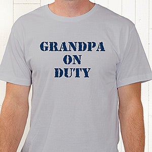 On Duty Personalized T-Shirt for Parents, Grandparents & More - Adult X-Large - Light Gray