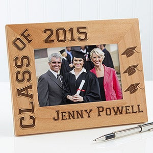 Personalized Wooden Graduation Photo Frame   Hats Off Edition