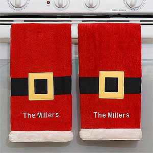 Santa Personalized Christmas Kitchen Towel Set