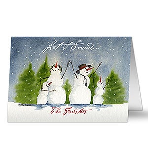 Snow Family Personalized Christmas Cards