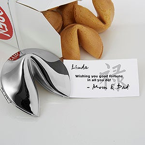 Personalized Silver Fortune Cookie - Graduation Style