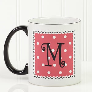 Womens Personalized Polka Bot Coffee Mug
