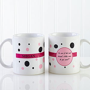 PPersonalized Ladies Coffee Mugs - Sweet & Sassy Polka Dots