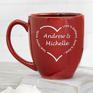 A Heart of Love Personalized 16 oz. Bistro Mug- Red - #6473