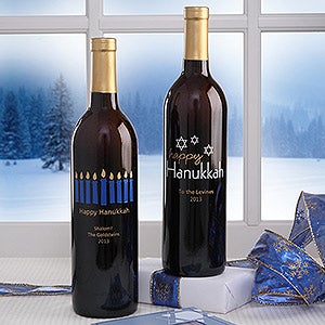 Happy Hanukkah Personalized Wine Bottles   6486