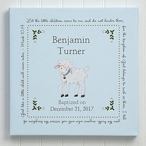 Baptism Blessings Personalized Canvas Print - 20x20