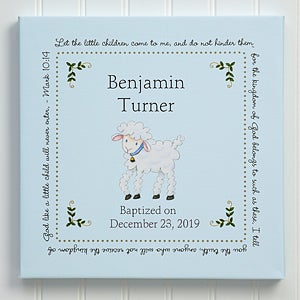 Personalized Baptism Blessing Canvas Art - 24x24