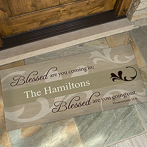 Oversized Personalized Religious Doormat - You Are Blessed