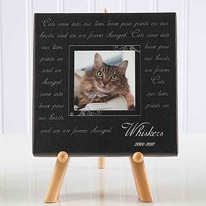 Paw Prints On Our Heart Personalized Table-Top Canvas Print-5 1/2 x 5 1/2