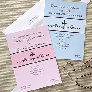 First Communion Prayers Personalized Communion Invitations