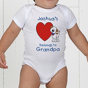 Personalized My Heart Belongs To Baby Bodysuit   Puppy