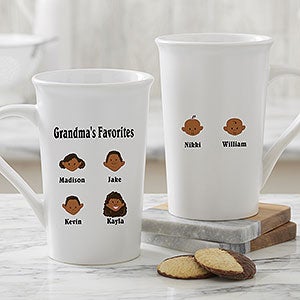 Personalized Grandparents Latte Mug - Grandkids Characters