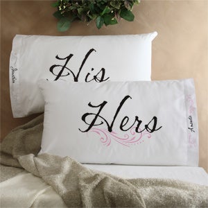 Personalized Pillowcases   His & Hers Pillowcase Set