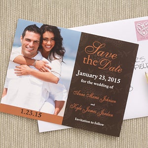 Photo Save The Date Cards for Weddings   Paisley