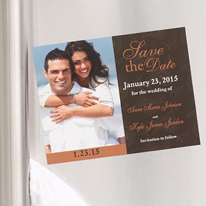 Photo Save the Date Magnets for Weddings   Paisley