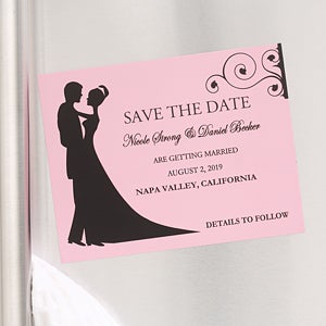 Save The Date Magnets - Bride & Groom Silhouette - Set of 12