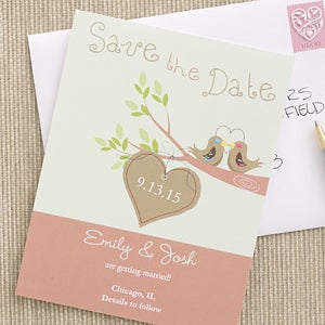 Personalized Save The Date Cards   Love Birds