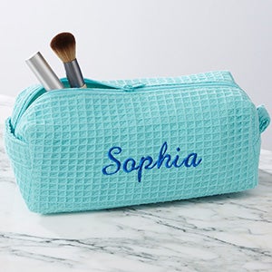 Ladies Embroidered Mint Makeup Bag