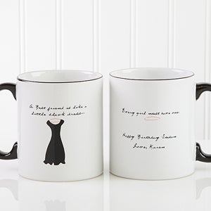 Personalized Best Friend Ceramic Coffee Mug   Black Dress Design