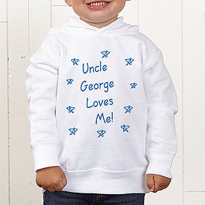 Somebody Loves Me Personalized Toddler Hooded Sweatshirt