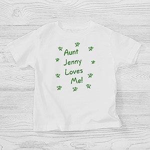 Personalized Toddler T-Shirt - Somebody Loves Me - Hearts - Toddler 4T - Navy