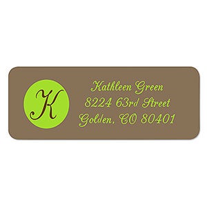 Printed Return Address Labels With Custom Initial - 1 set of 60