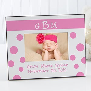 Baby Girl Personalized Picture Frames with Monogram