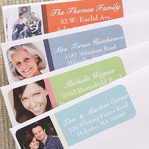 Simple Stripes Photo Return Address Labels