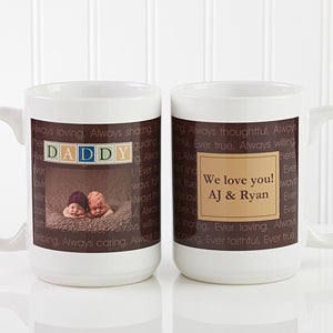 Mens Personalized Photo Coffee Mugs - Just For Him - Large 15oz