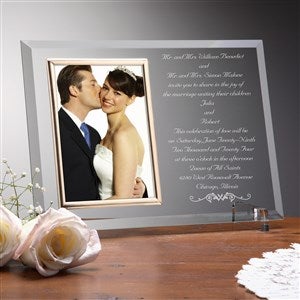 Personalized Wedding Invitation Glass Picture Frame