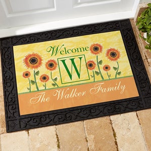 Summer Sunflowers Personalized Doormat- 18x27