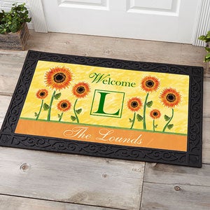 Summer Sunflowers Personalized Doormat- 20x35