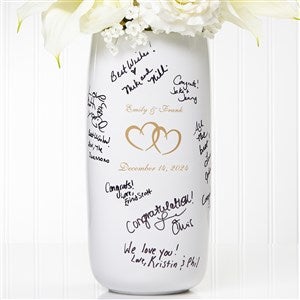 Joined Hearts Personalized Signature Wedding Vase - #7121
