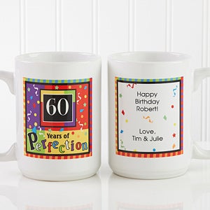 Aged to Perfection Personalized Birthday Coffee Mug 15oz.- White