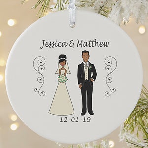 Bride & Groom Personalized Wedding Couple Ornament