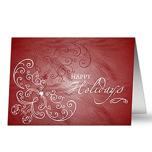 Holiday Swirls Personalized Christmas Cards